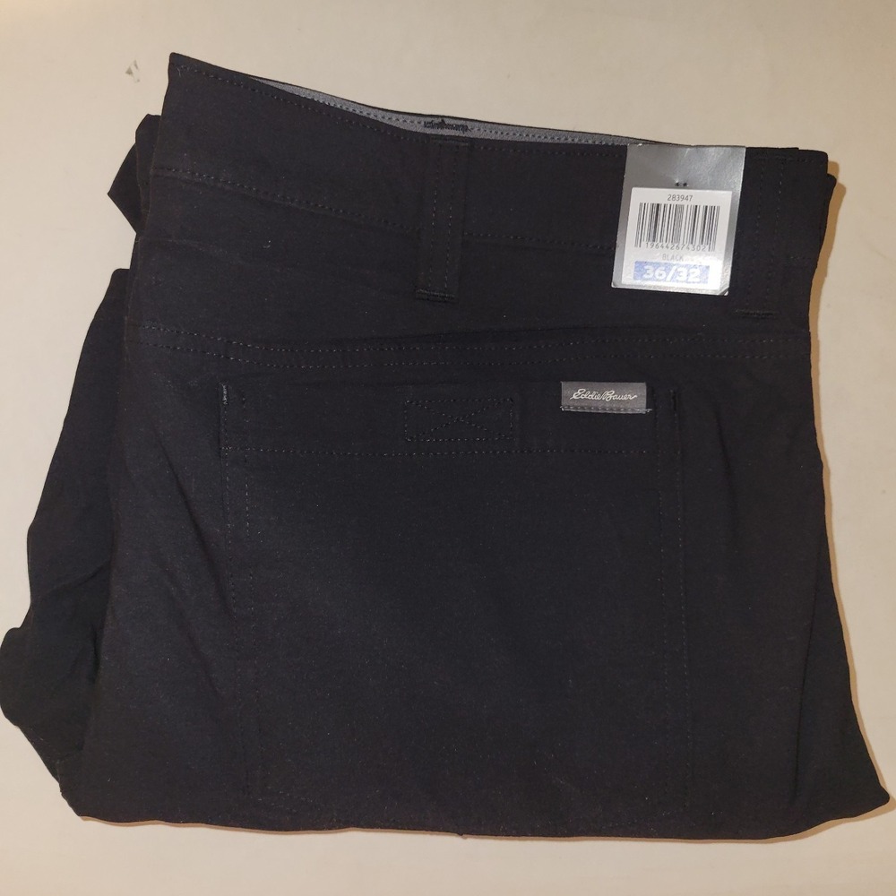 NWT Eddie Bauer Fleece Lined Tech Pants Men Size 36x32 Black